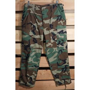 Vtg 90s US Navy Sz Medium-Short BDU Woodland Camouflage Combat Pants Hot Weather
